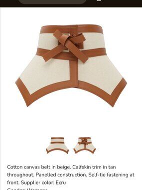 New loewe Tan canvas obi belt in size small